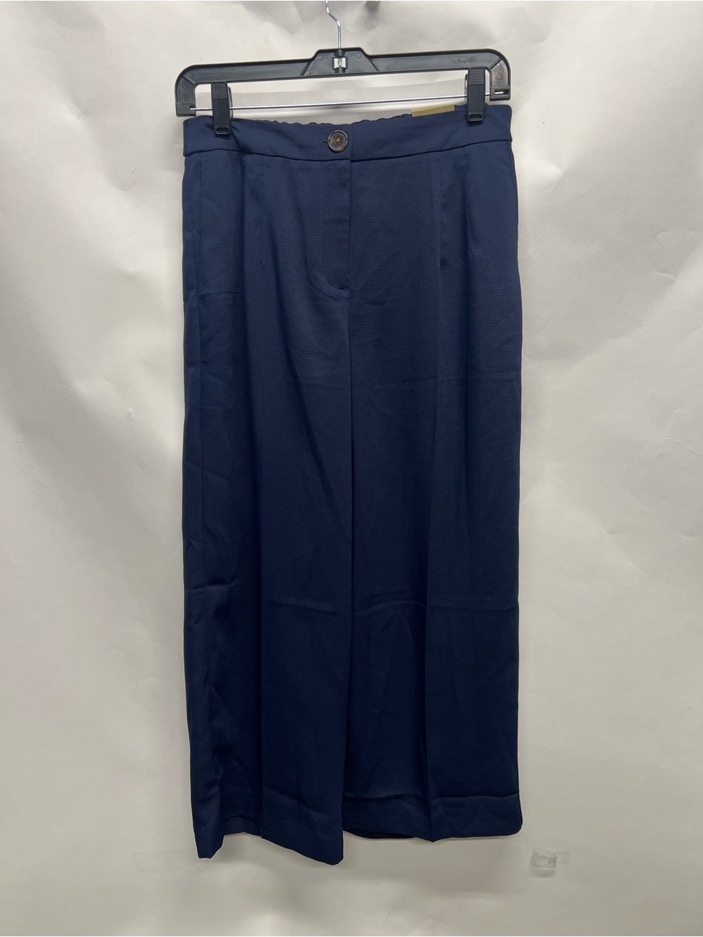 Chico’s Women's 0 US 4 Navy Soft Texture Wide Straight Cropped Pants Breezy NWT